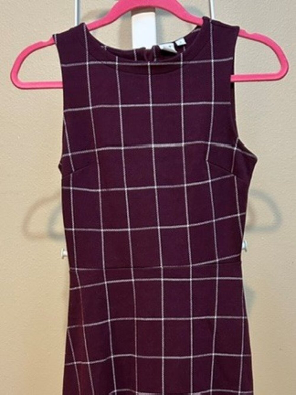 Burgundy plaid GAP flounce dress SZ 0